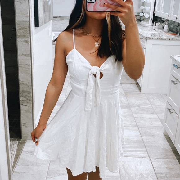 Altar'd State Dresses & Skirts - cream white altard state tie front mini dress